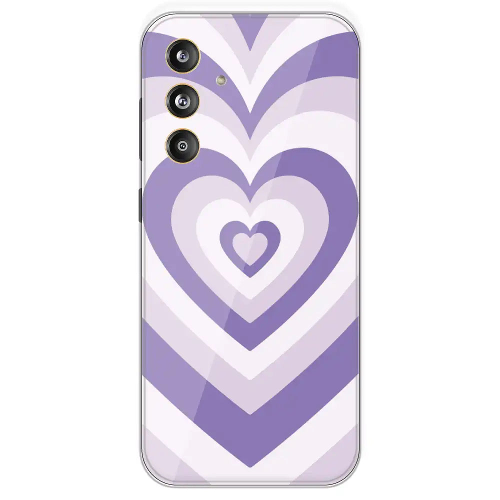 Dark Purple Hearts - Printed Silicone Case For Samsung Galaxy F55