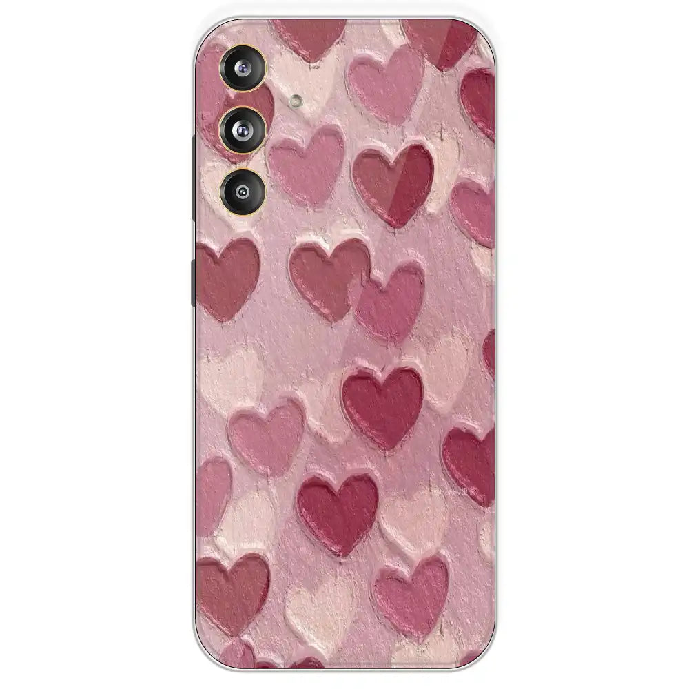 Pastel Hearts Love - Printed Silicone Case For Samsung Galaxy F55