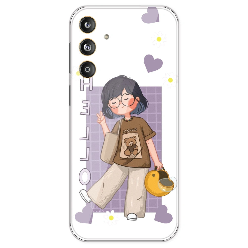 Introvert Girl - Clear Printed Silicone Case For Samsung Galaxy F55
