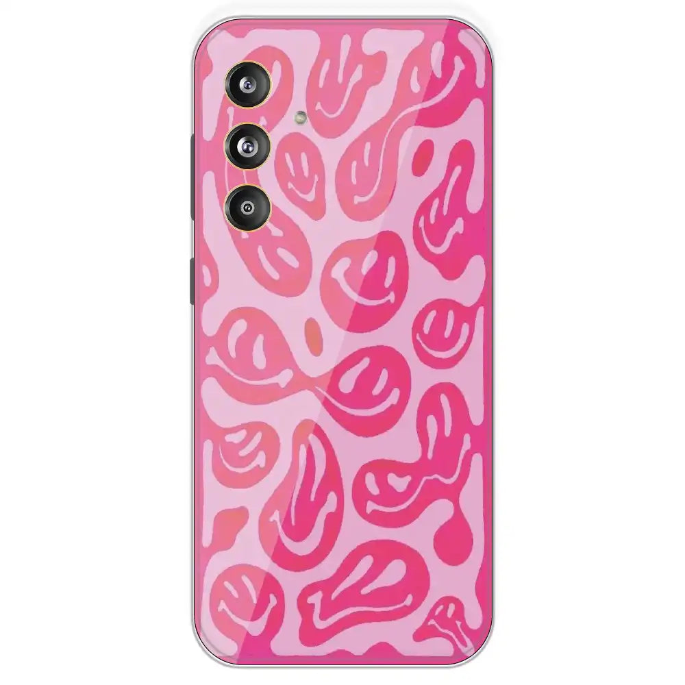 Pink Smilies - Printed Silicone Case For Samsung Galaxy F55