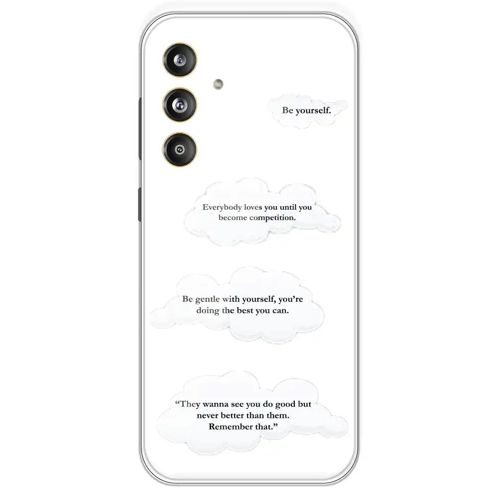 Quotes And Clouds - Clear Printed Silicone Case For Samsung Galaxy F55