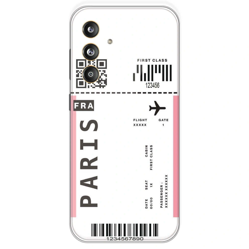 Paris Ticket - Clear Printed Silicone Case For Samsung Galaxy F55