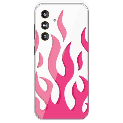 Pink Flames - Clear Printed Silicone Case For Samsung Galaxy F55