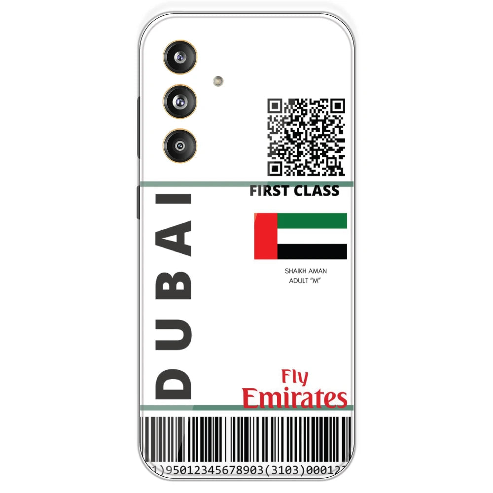 Dubai Ticket - Clear Printed Silicone Case For Samsung Galaxy F55