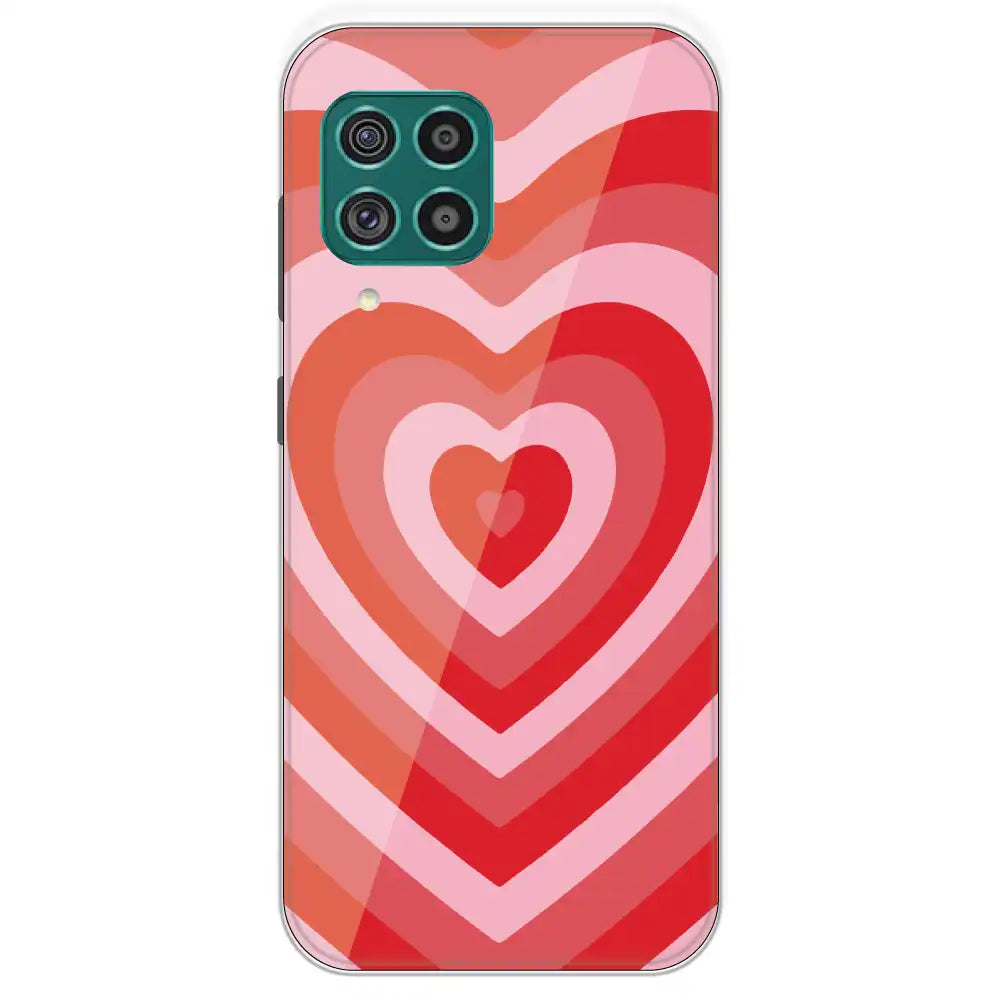 Red Hearts - Printed Silicone Case For Samsung Galaxy F62