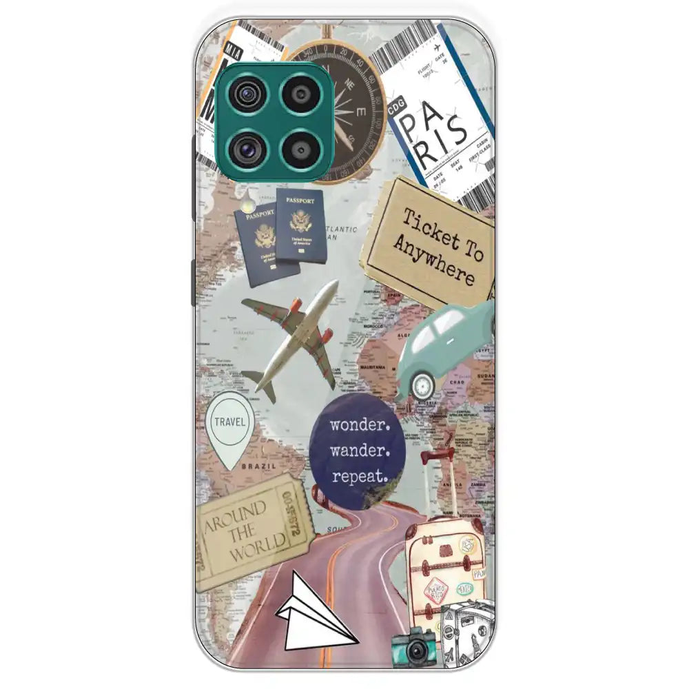 Travel Collage - Printed Silicone Case For Samsung Galaxy F62