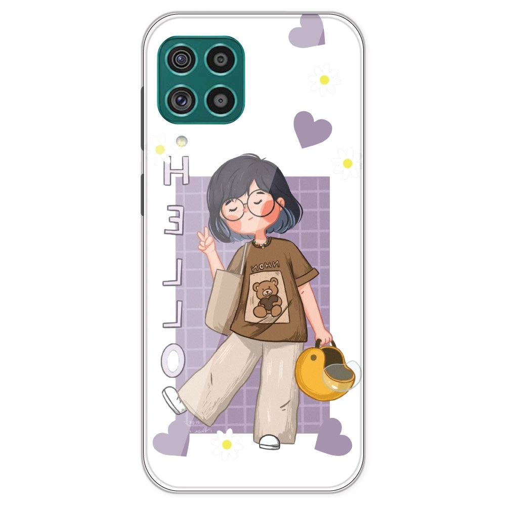 Introvert Girl - Clear Printed Silicone Case For Samsung Galaxy F62