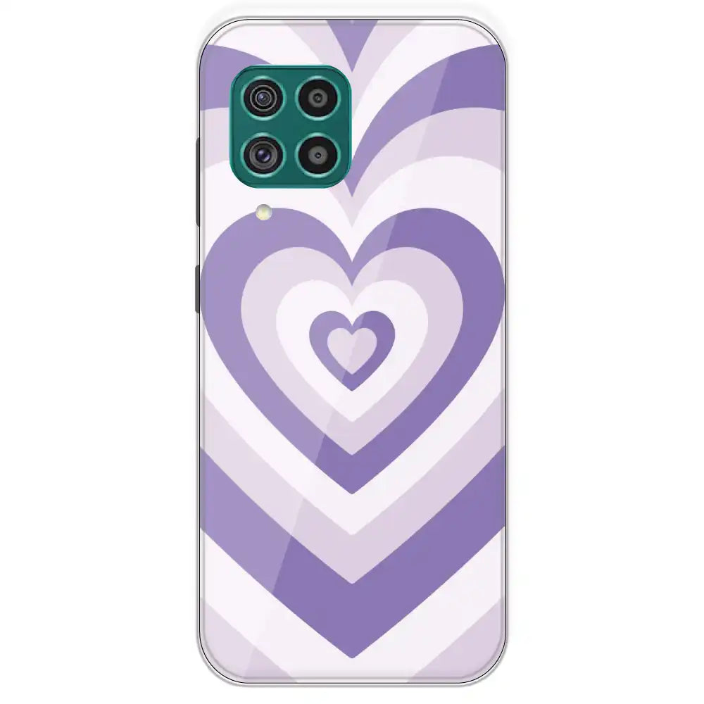 Dark Purple Hearts - Printed Silicone Case For Samsung Galaxy F62