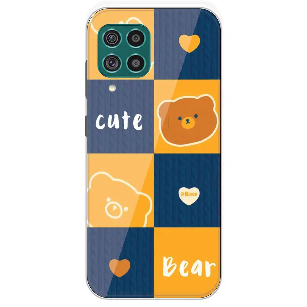 Cute Bear Collage - Printed Silicone Case For Samsung Galaxy F62