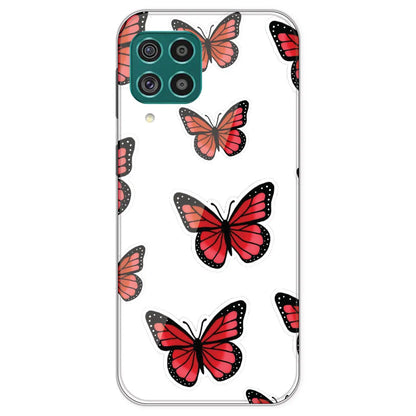 Red Butterfly - Clear Printed Silicone Case For Samsung Galaxy F62