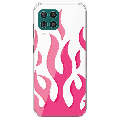 Pink Flames - Clear Printed Silicone Case For Samsung Galaxy F62