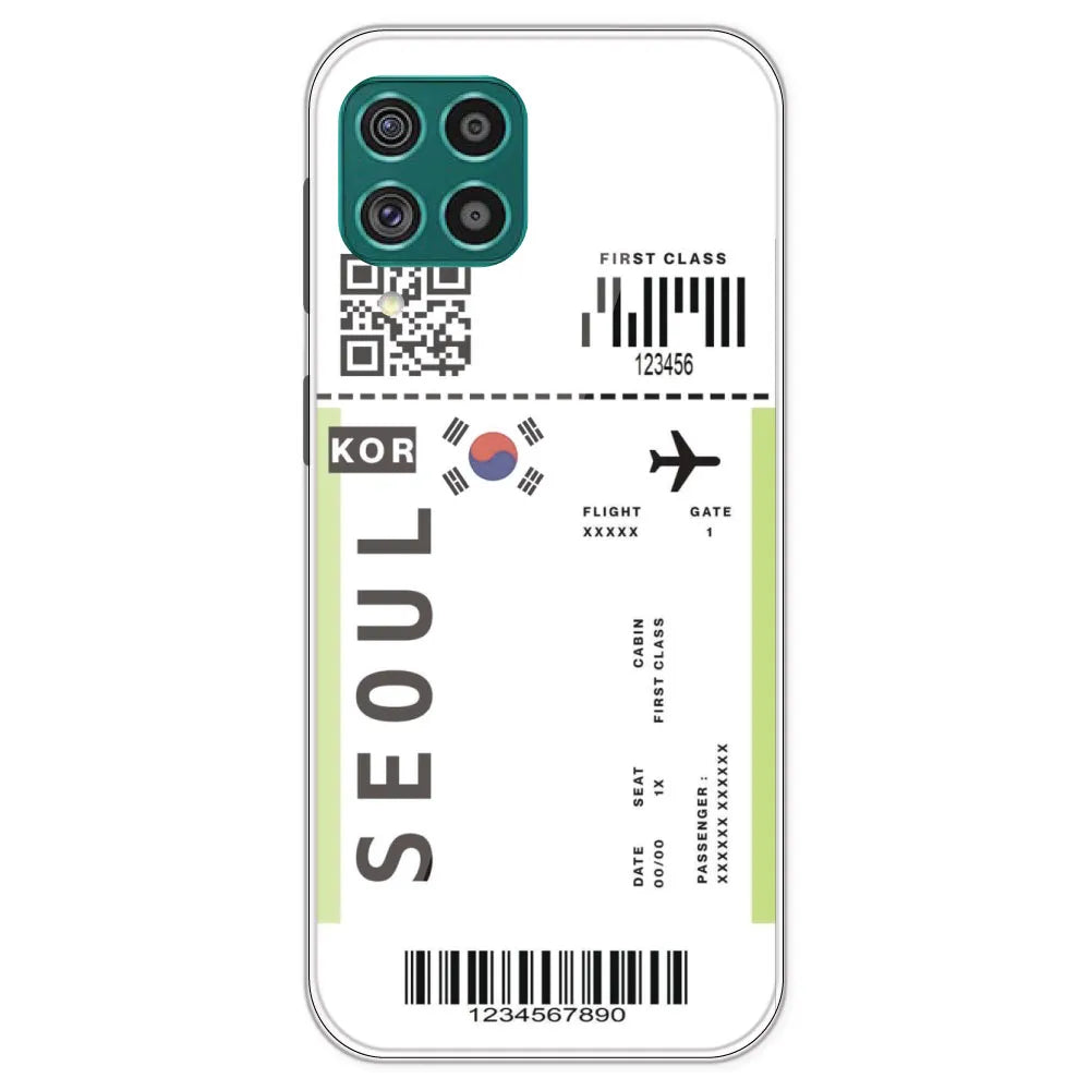 Seoul Ticket - Clear Printed Silicone Case For Samsung Galaxy F62