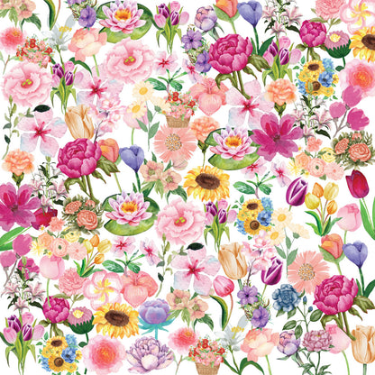 Flower Sticker Bundle – 47 Waterproof Aesthetic Stickers
