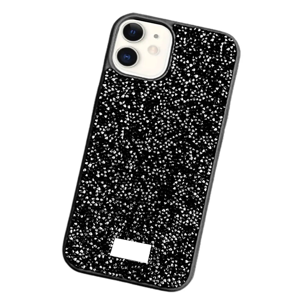 Crystal Stone Premium Cases For iPhone Models- Black