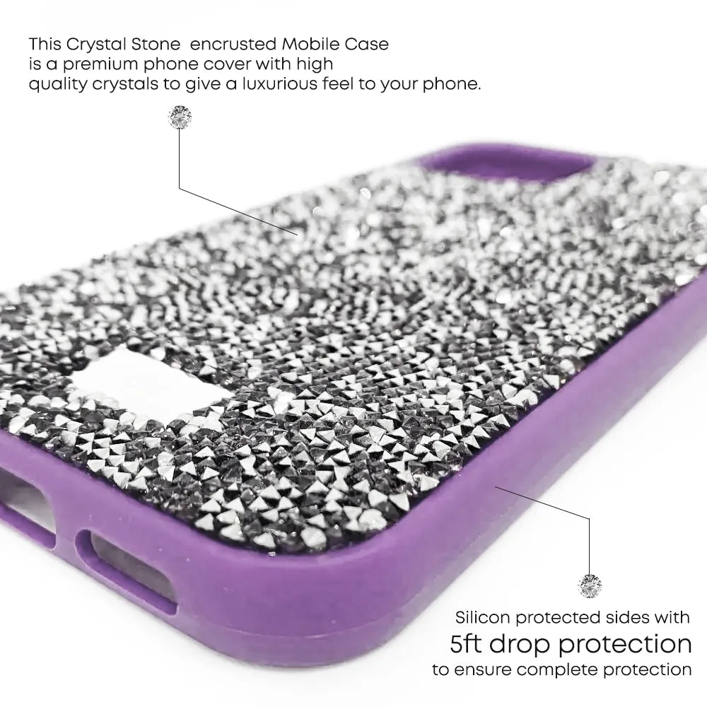Crystal Stone Premium Cases For iPhone Models- Lavender