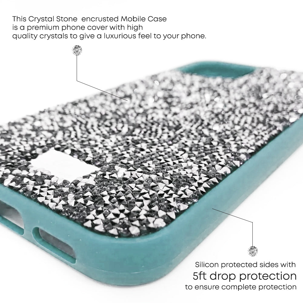 Copy of Crystal Stone Premium Cases For iPhone Models- Blue