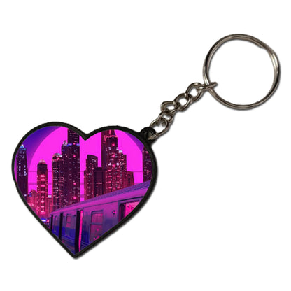 Neon City Snythwave - Keychain HEART