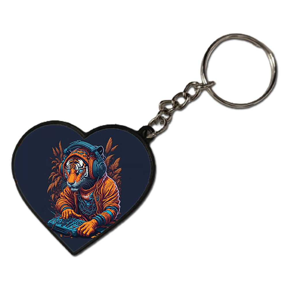 Tiger DJ - Keychain heart