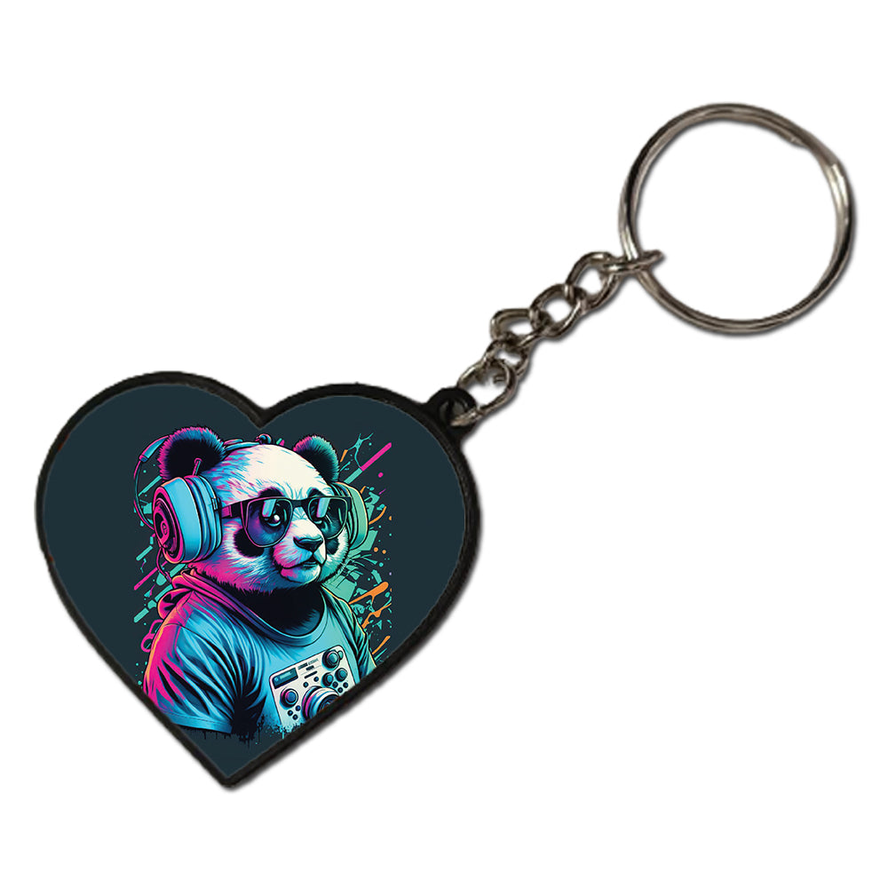 Panda DJ - Keychain HEART