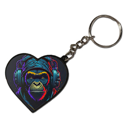 Monkey DJ - Keychain HEART