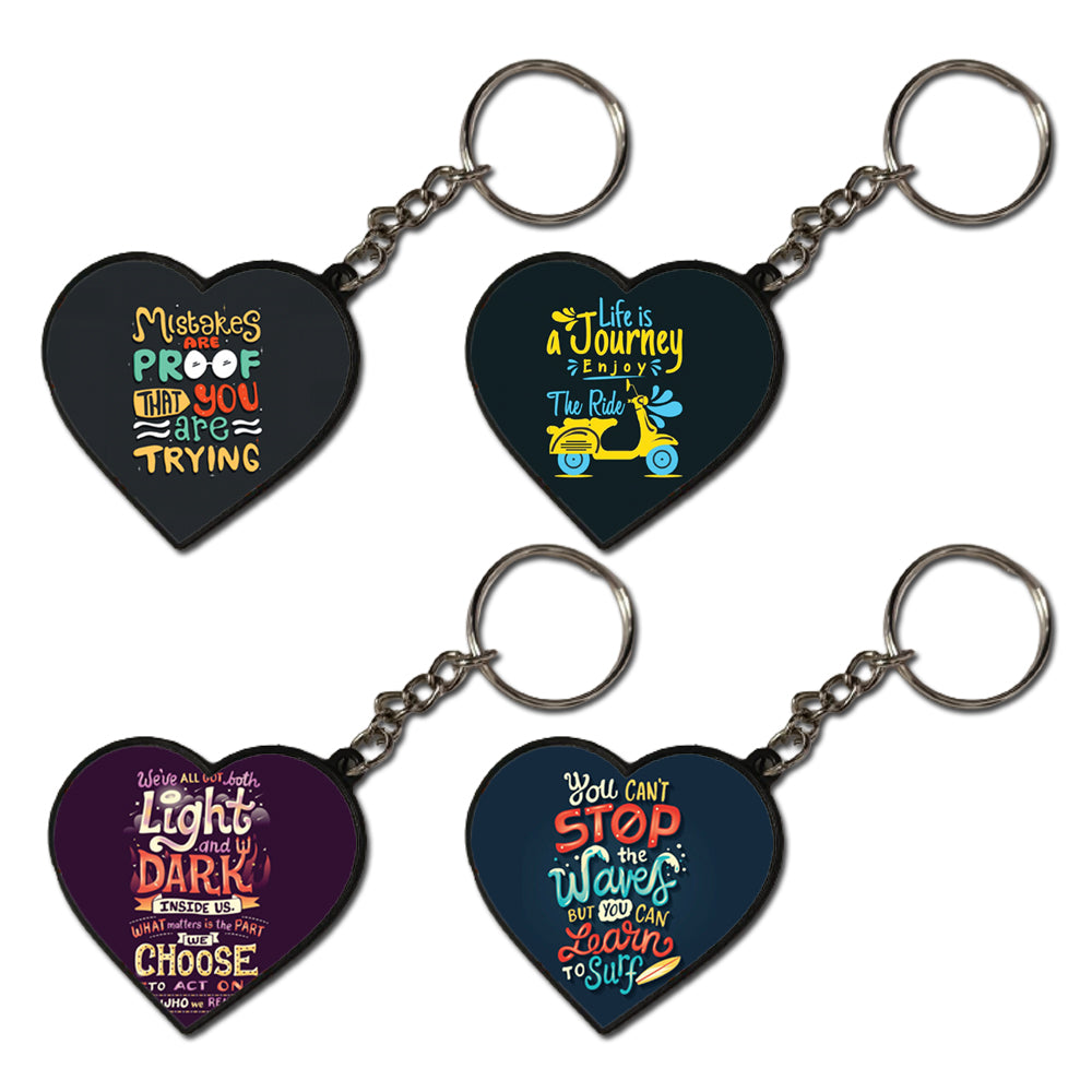 Postive Quotes - A Combo Of 4 Keychains heart