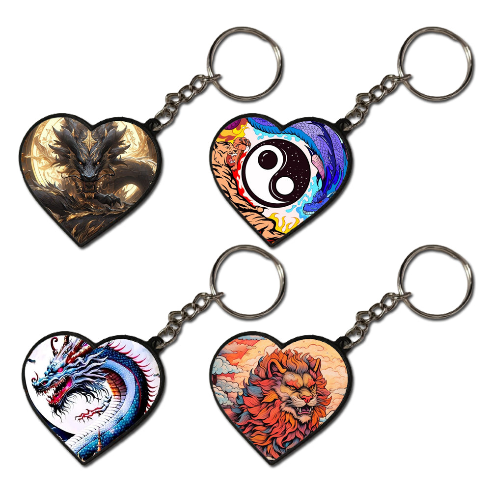 Dragons - A Combo Of 4 Keychains heart