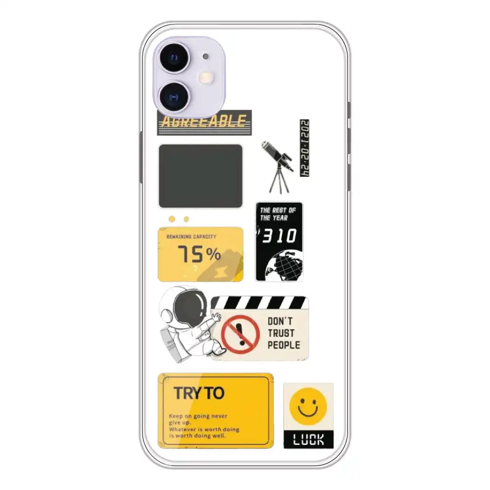 Space - Clear Printed Silicone Case For Apple iPhone 11