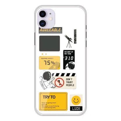 Space - Clear Printed Silicone Case For Apple iPhone 12