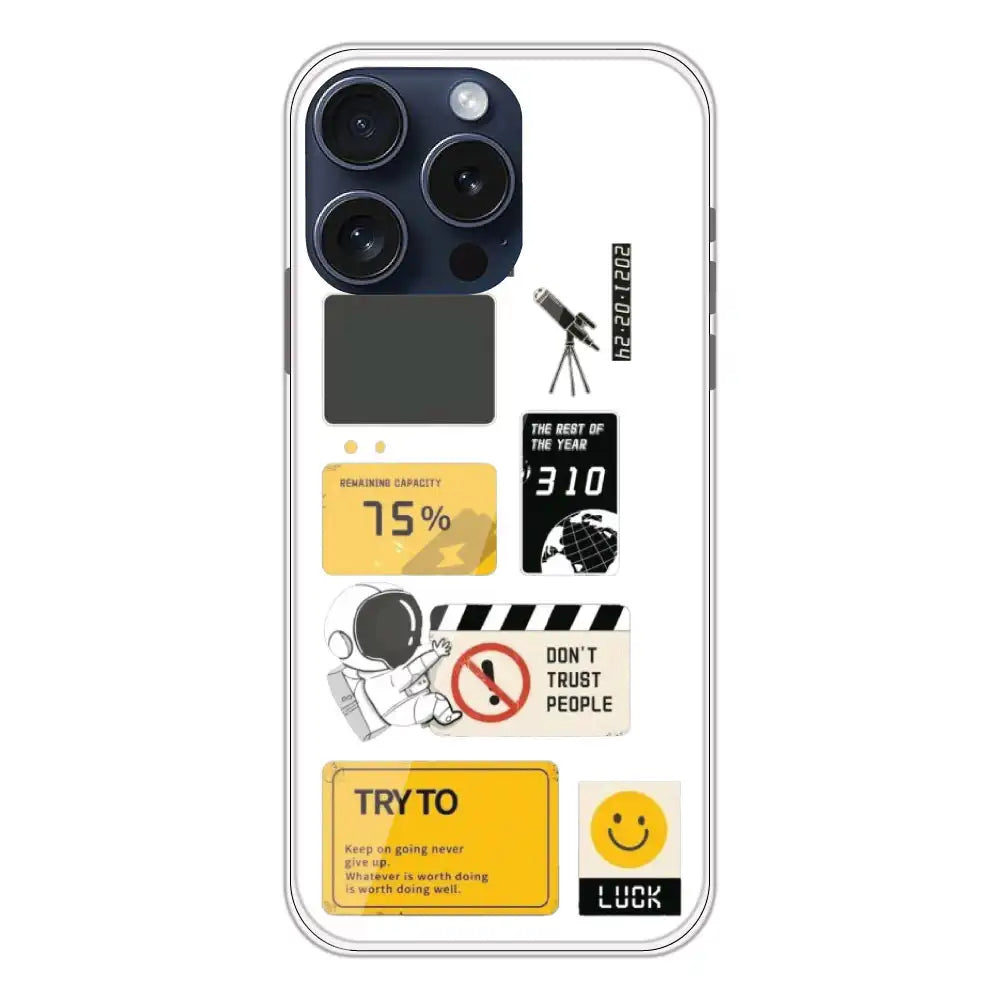 Space - Clear Printed Silicone Case For Apple iPhone 13 Pro