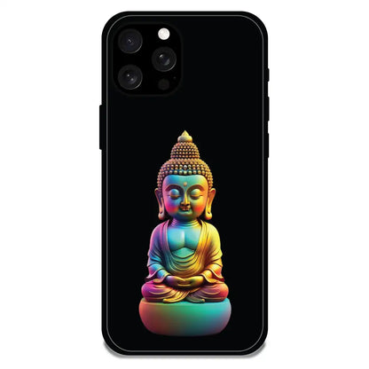'Gautam Buddha - Glossy Metal Silicone Case For Apple iPhone 15 Pro Max