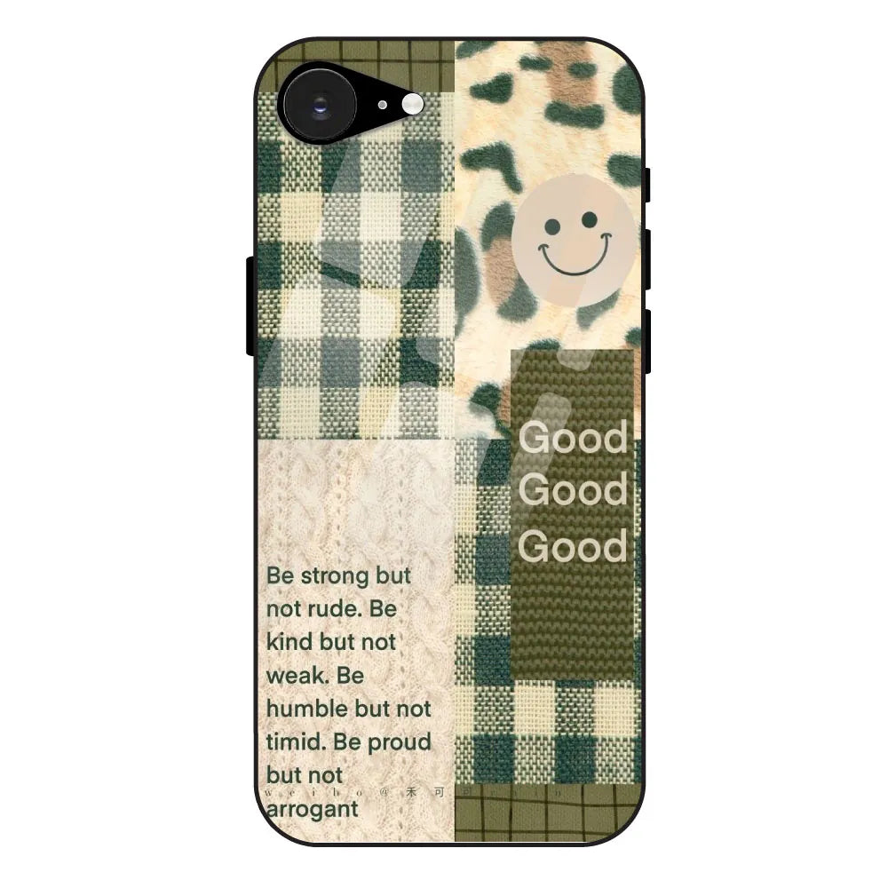 Patchwork Positivity - Glossy Metal Silicone Case For Apple iPhone 16E