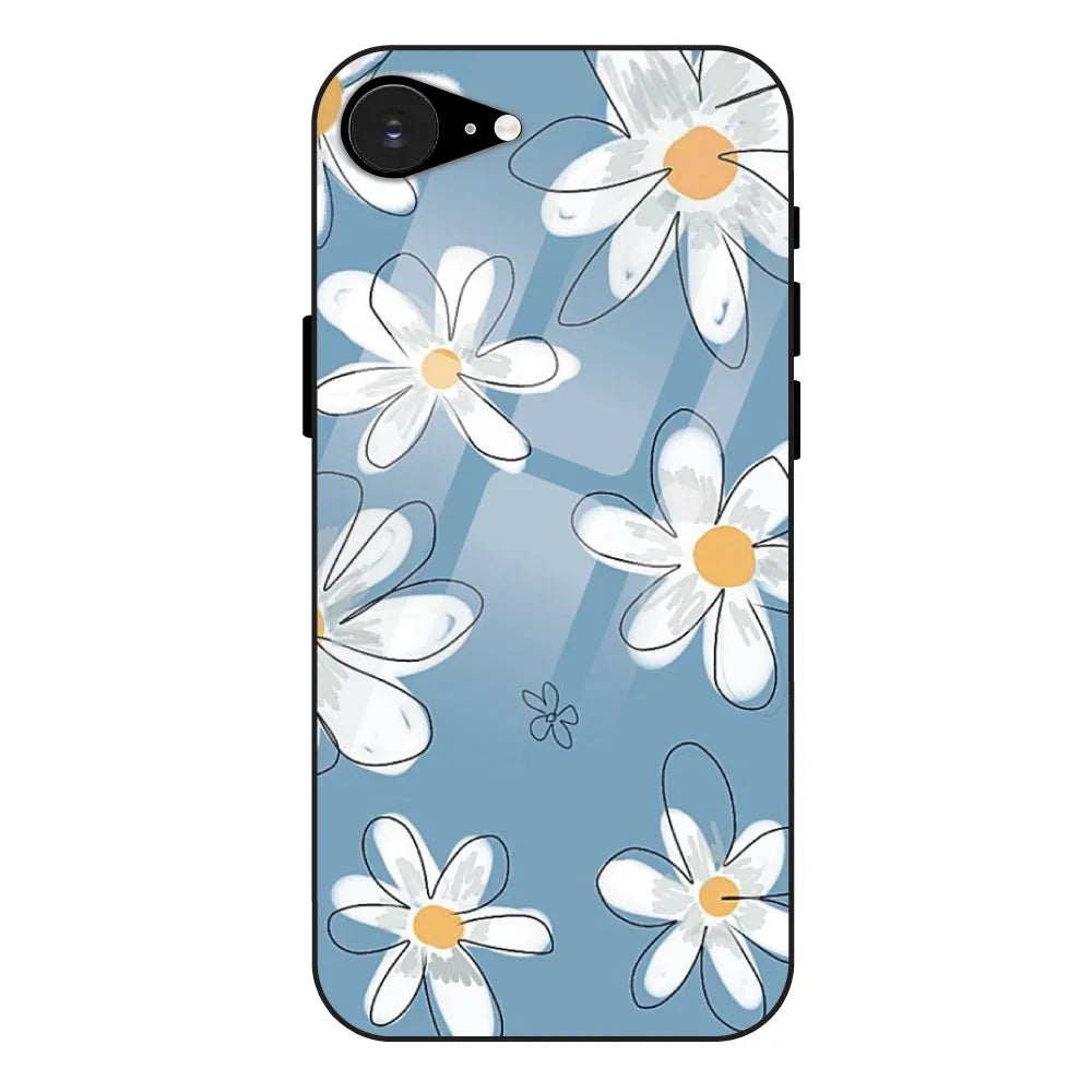 Large Daisies - Glass Case For Apple iPhone 16E
