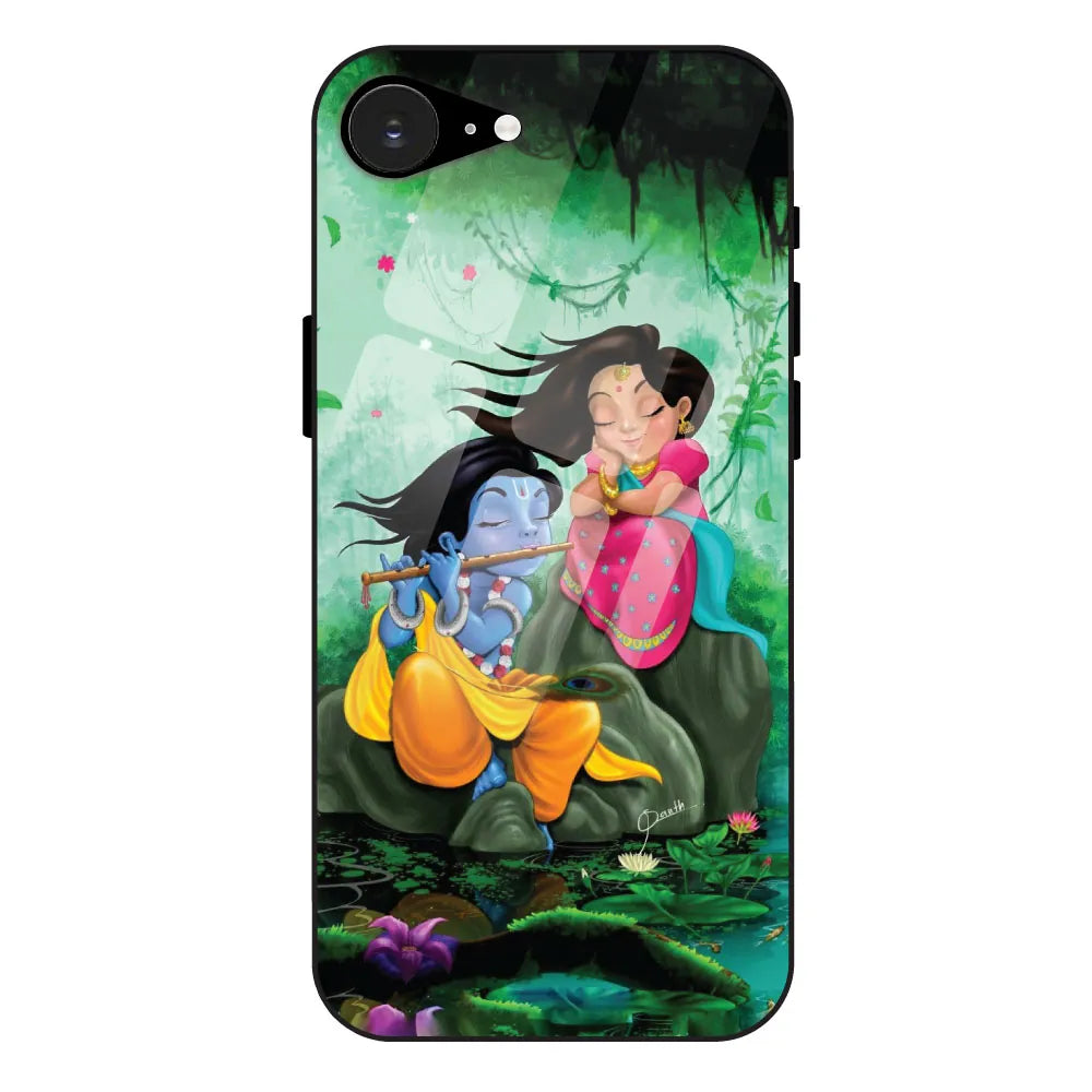 Radha Krishna - Glass Case For Apple iPhone 16E