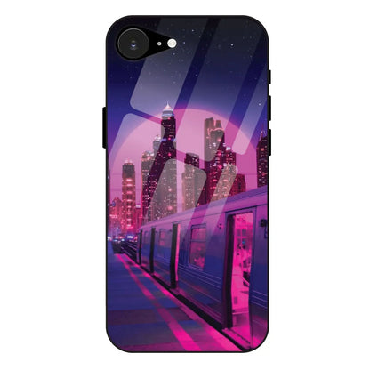 Neon City Synthwave - Glass Case For Apple iPhone 16E