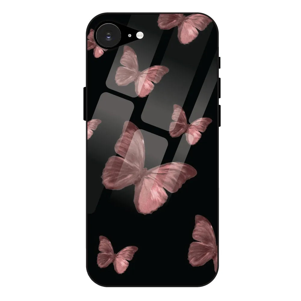 Pink Butterflies - Glass Case For Apple iPhone 16E