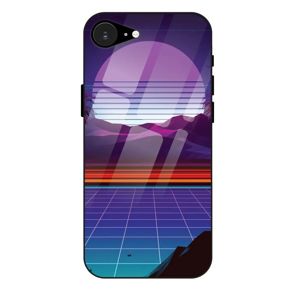 Electrofloor Synthwave - Glass Case For Apple iPhone 16E