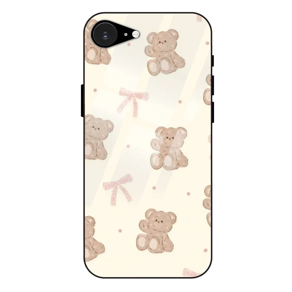 Bow Teddy - Glass Case For Apple iPhone 16E
