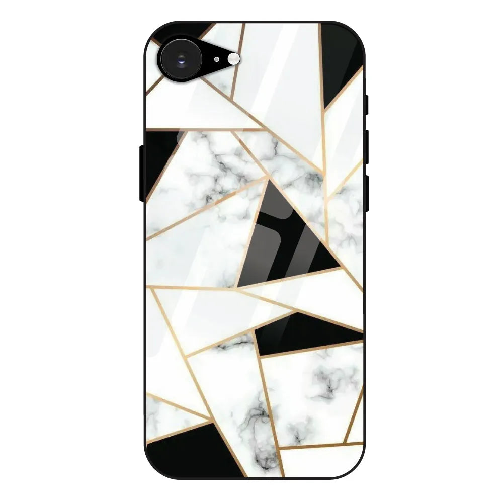 Modern Marble Geometric - Glass Cases For Apple iPhone 16E