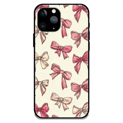 'Pastel Pink Bows - Glossy Metal Silicone Case For Apple iPhone 11 Pro Max
