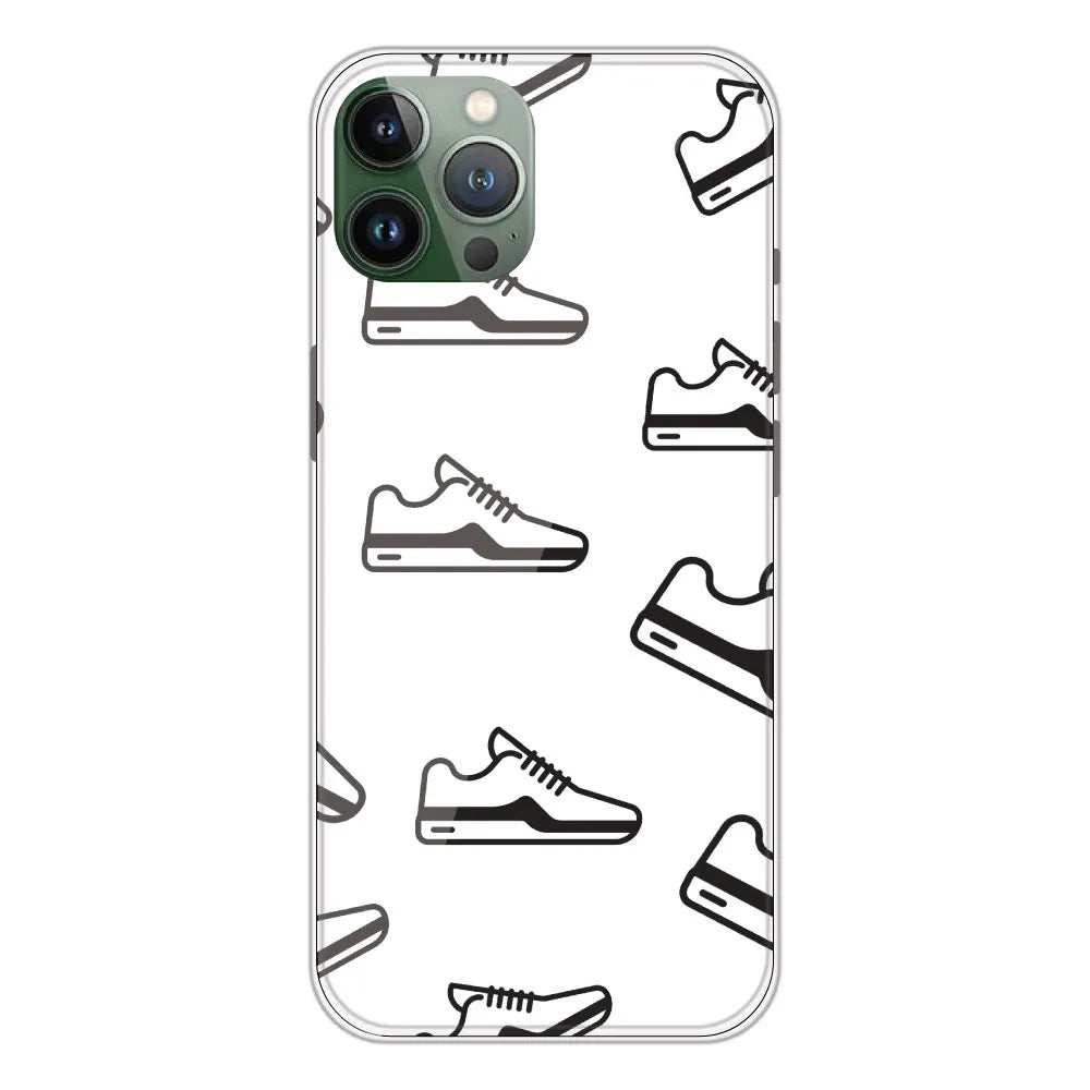 Black Sneakers - Clear Printed Silicone CaseFor Apple iPhone 11 Pro Max