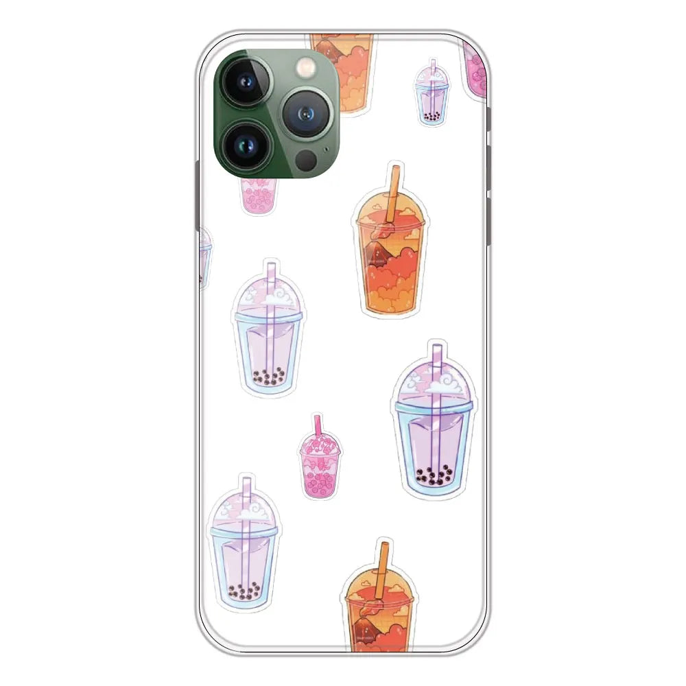 Bubble Tea - Clear Printed Silicone CaseFor Apple iPhone 11 Pro Max