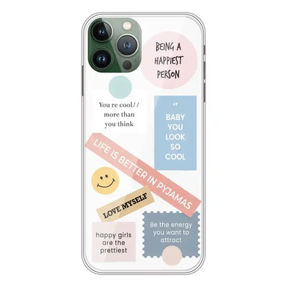 Be Happy - Clear Printed Silicone Case For Apple iPhone 11 Pro