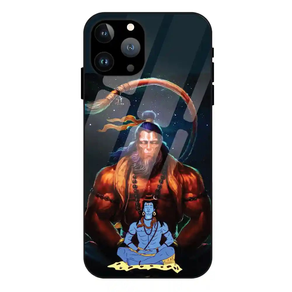 'Lord Shiva & Lord Hanuman - Glass Case For Apple iPhone 11 Pro