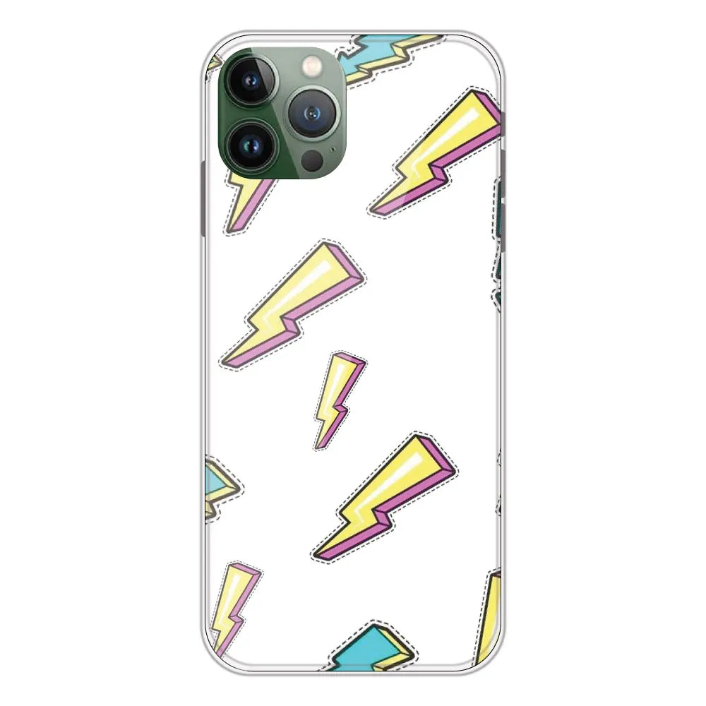 Lighting Bolts - Clear Printed Silicone CaseFor Apple iPhone 11 Pro
