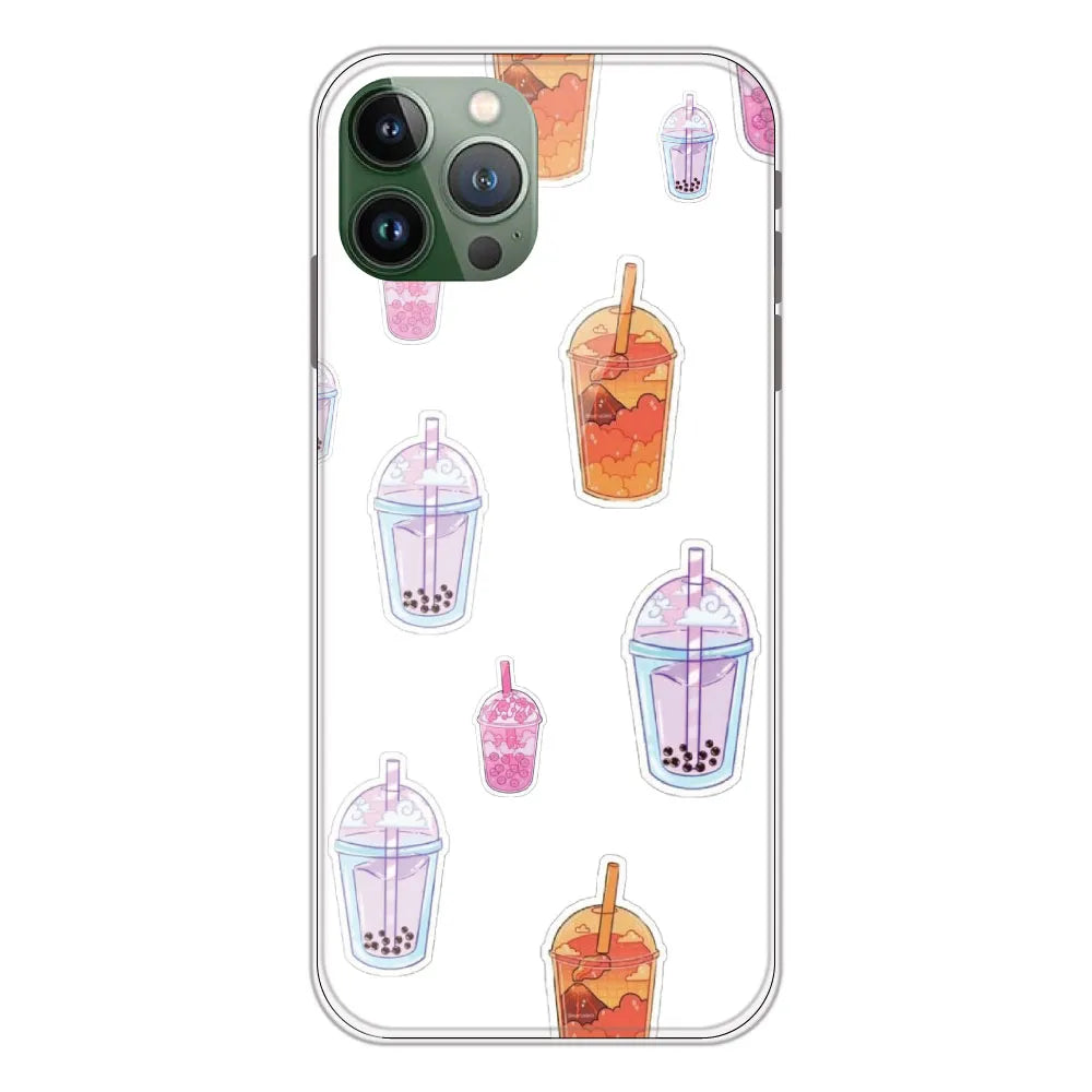Bubble Tea - Clear Printed Silicone CaseFor Apple iPhone 11 Pro