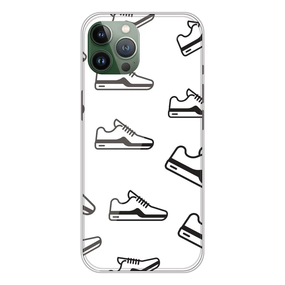 Black Sneakers - Clear Printed Silicone CaseFor Apple iPhone 11 Pro