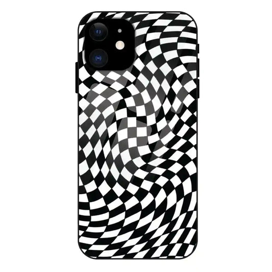 'Checks - Glass Case For Apple iPhone 11