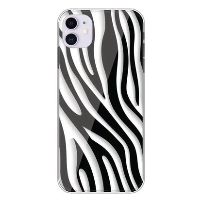 Zebra Print - Clear Printed Silicone Case For Apple iPhone 11