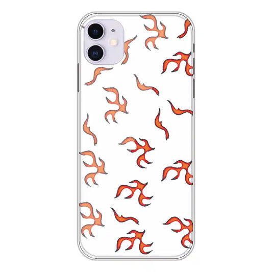 Orange Mini Flames - Clear Printed Silicone Case For Apple iPhone 11