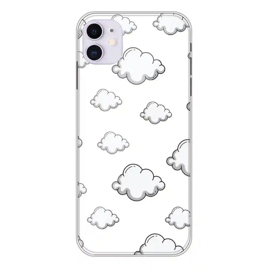 Clouds - Clear Printed Silicone Case For Apple iPhone 11